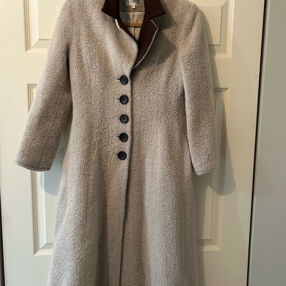 Brown Teddy Jacket with Wide Notched Lapel